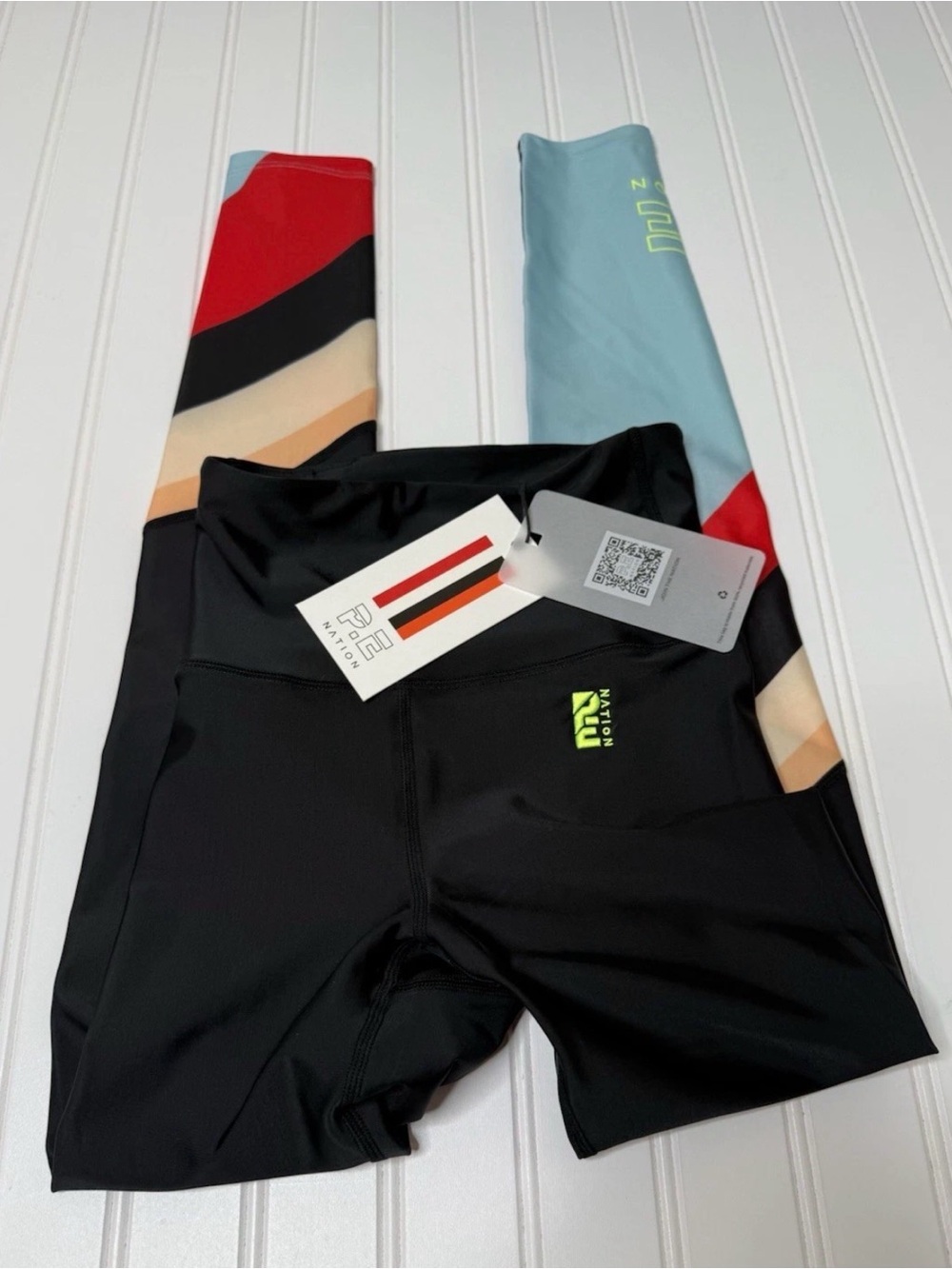 PE P.E. Nation Womens Roll Shot Striped Leggings Exercise Run XXS 2XS NEW 1817